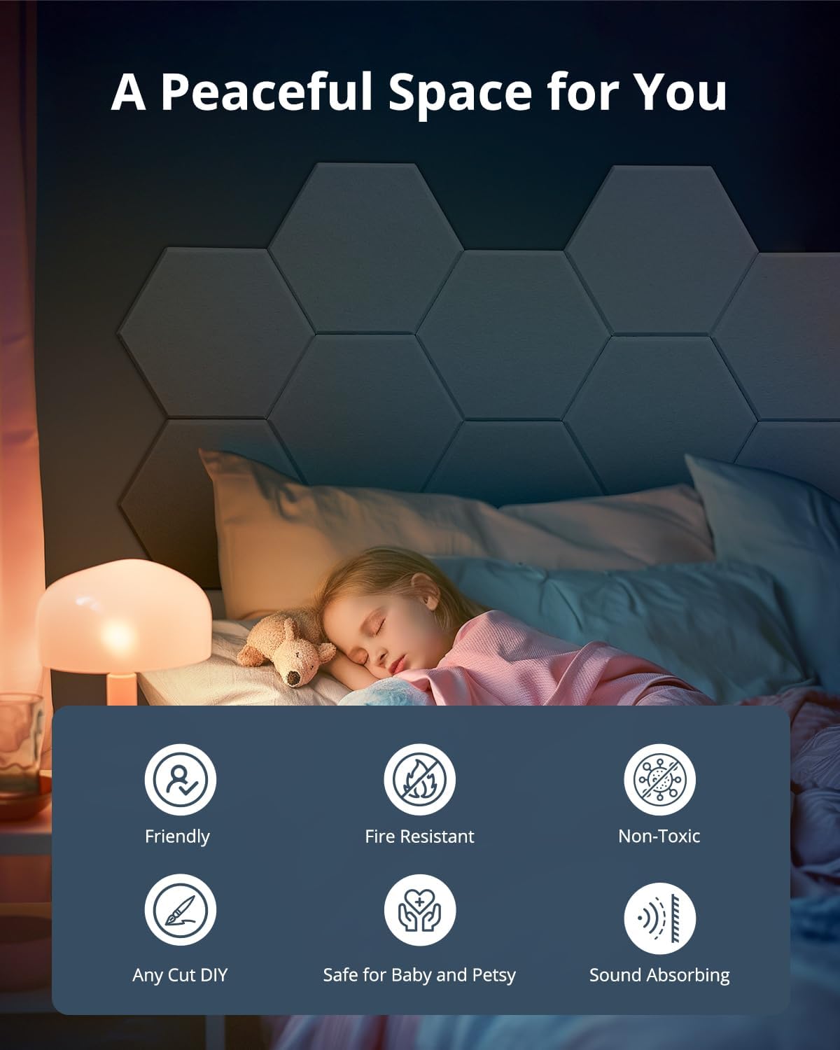 12 Pack Acoustic Panels Sound Absorbing, Self Adhesive Sound Proof Panels, Hexagon High Density Sound Deadening Panels, 12"X10"X0.4" Wall Decor for Bedroom,Home,Studio,Office(White)