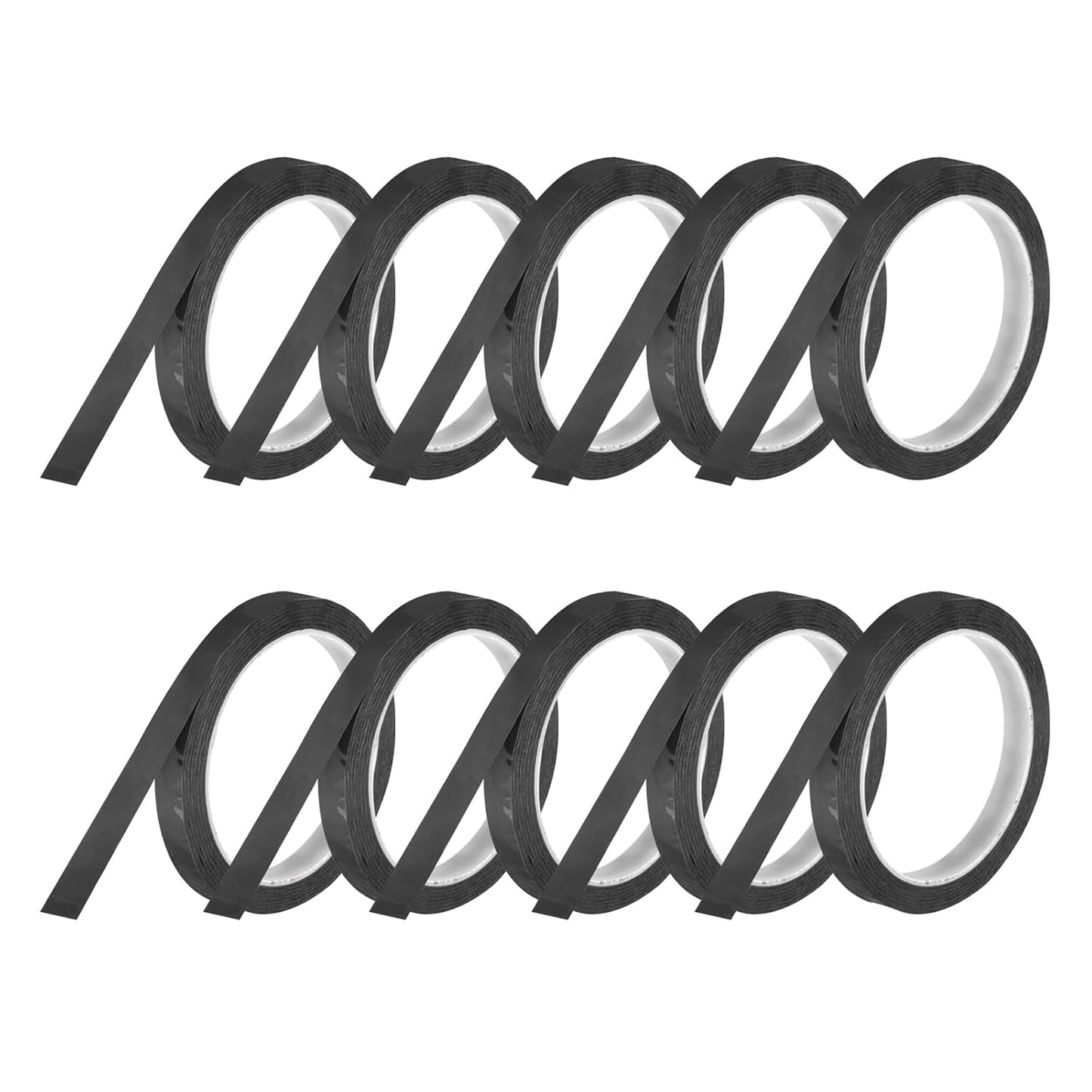 MECCANIXITY 10 Rolls Whiteboard Tape Graphic Chart Tape 12mm 54.7 Yard Art Tape Thin Self-Adhesive Pinstripe Tape Masking Tape for Gift Wrapping Craft Supplies, Black