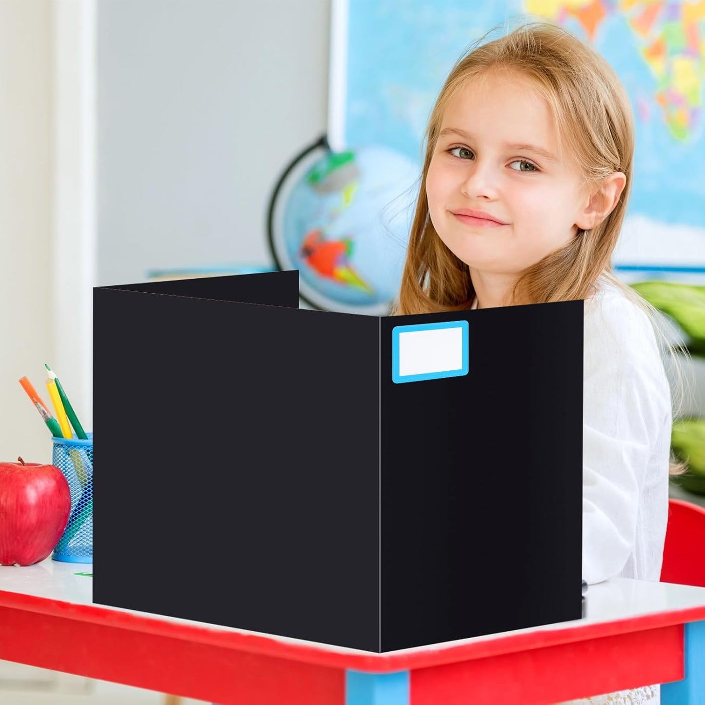 Crtiin 24 Pcs Privacy Folders for Students Desk Dividers Standard School Privacy Cardboard Board Testing Dividers Shield for Classroom Teacher Supplies Keep Eyes from roving(Stylish)