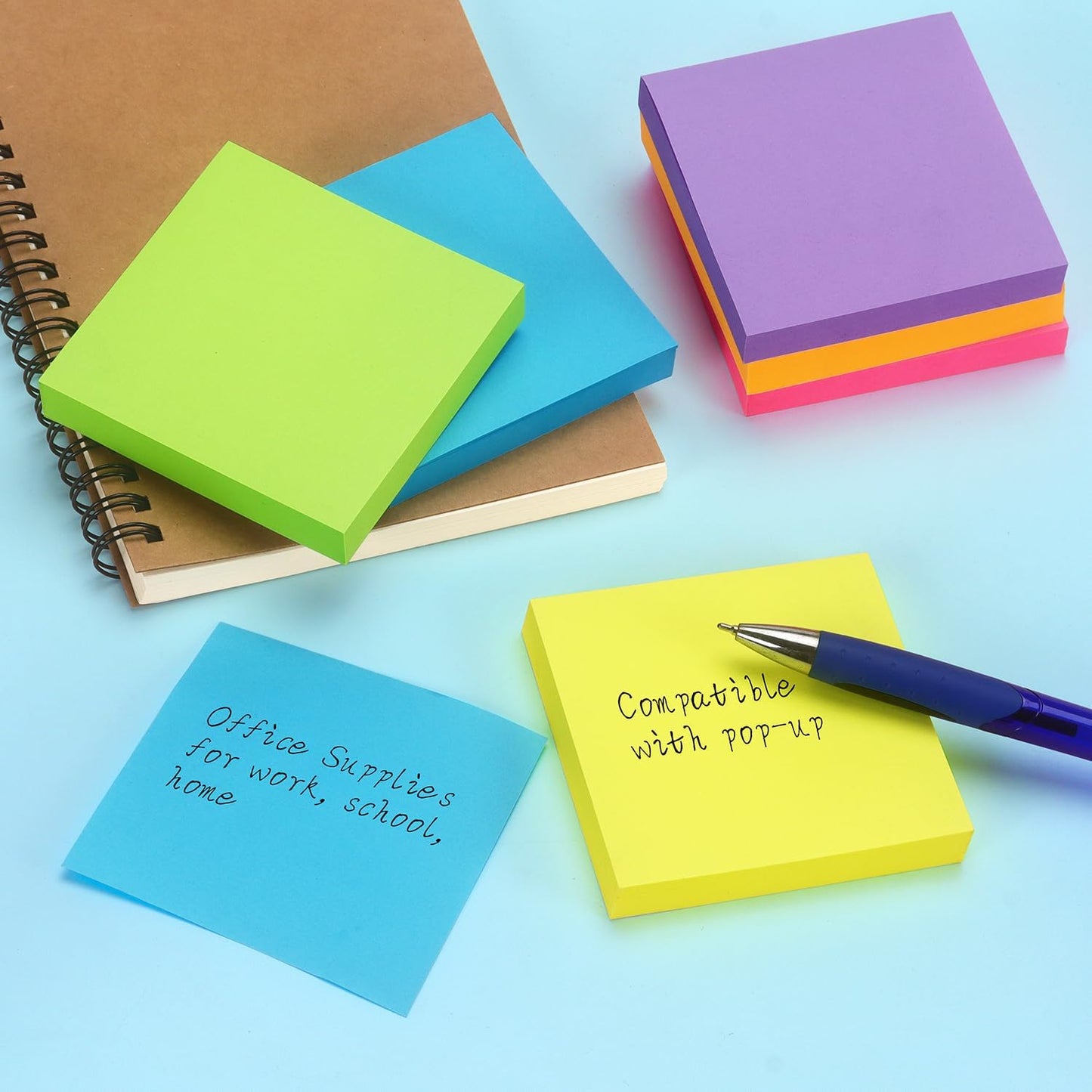 Early Buy Pop Up Sticky Notes 3x3 Refills Self-Stick Notes 12 Pads, 6 Bright Colors, 100 Sheets/Pad
