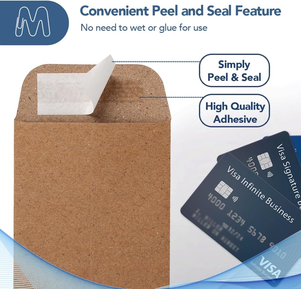 MOS #1 Brown Coin Envelopes 2.25 x 3.5 Inch 120 Pack — Self-Seal Small Kraft Envelopes for Coins, Seeds, Small Parts, Collectibles, Jewelry, Craft Storage