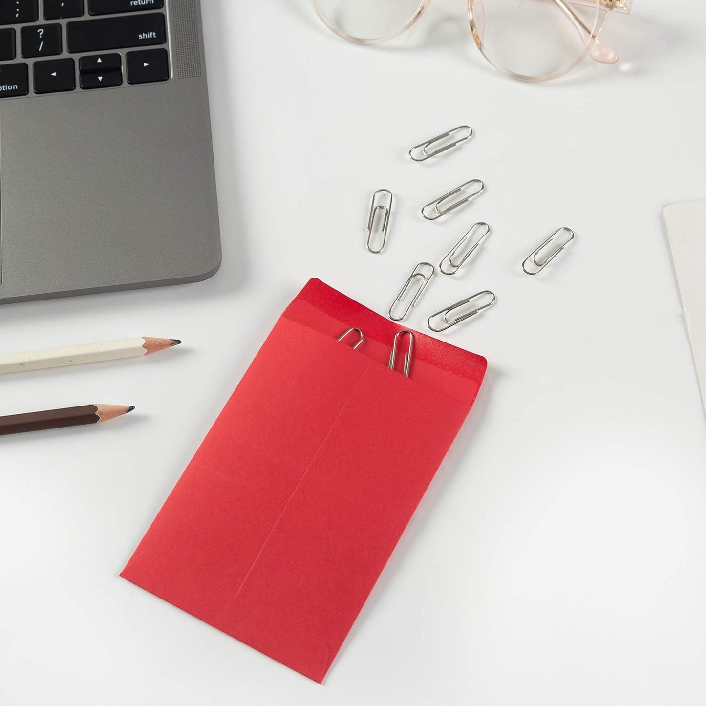 100 Pack Small Coin Envelopes Self-Adhesive Kraft Paper Seed Envelopes Mini Parts Small Items Stamps Storage Packets Envelopes for Garden, Office or Wedding Gift (Red, 2.25×3.5 inch)