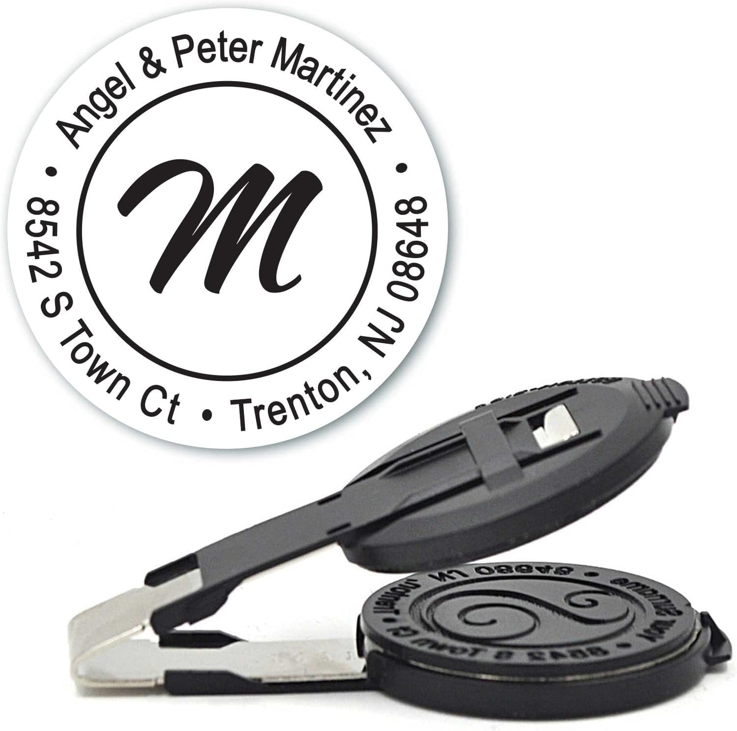 Custom Monogram Address Embosser - Personalized Round Seal - Insert Only - Style EM020