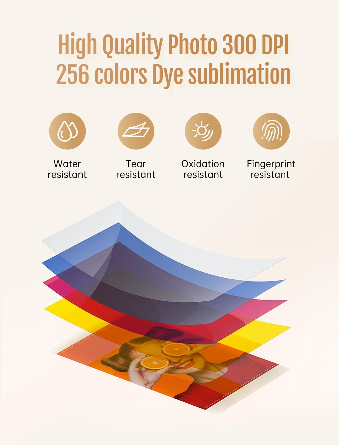 HPRT 4x6 Photo Printer, +20 Sheets&1 Ribbon, Picture Printer for iPhone, Android, Portable Dye-Sublimation, AR Video Printing（White）