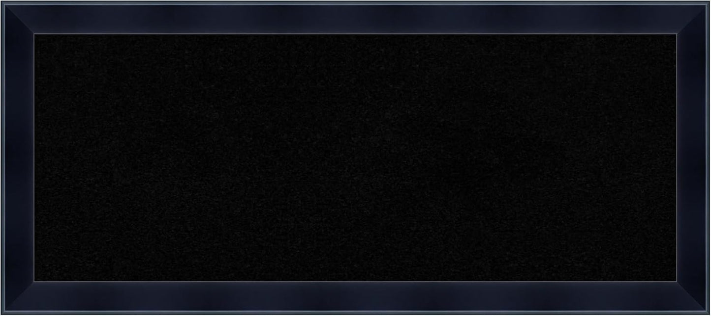 Amanti Art Black Cork Board for Wall, 14x32 Vision Board with Black Wood Frame, Medium Corkboard Office Decor for Home Organization, Modern Corkboard Pinboard to Display Items for Home Organization