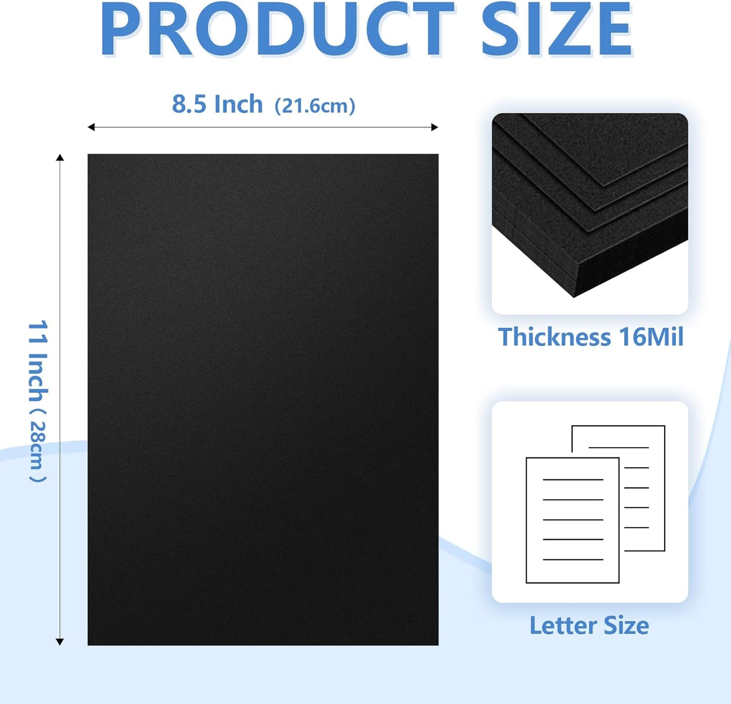 HOUYEE 50 Pack 16 Mil Binding Presentation Covers,Sand-Textured Polycovers,8-1/2" x 11" Letter Size Un-Punched Binding Covers 5 Multi Colors (Black, Yellow, Red, Green, Blue)