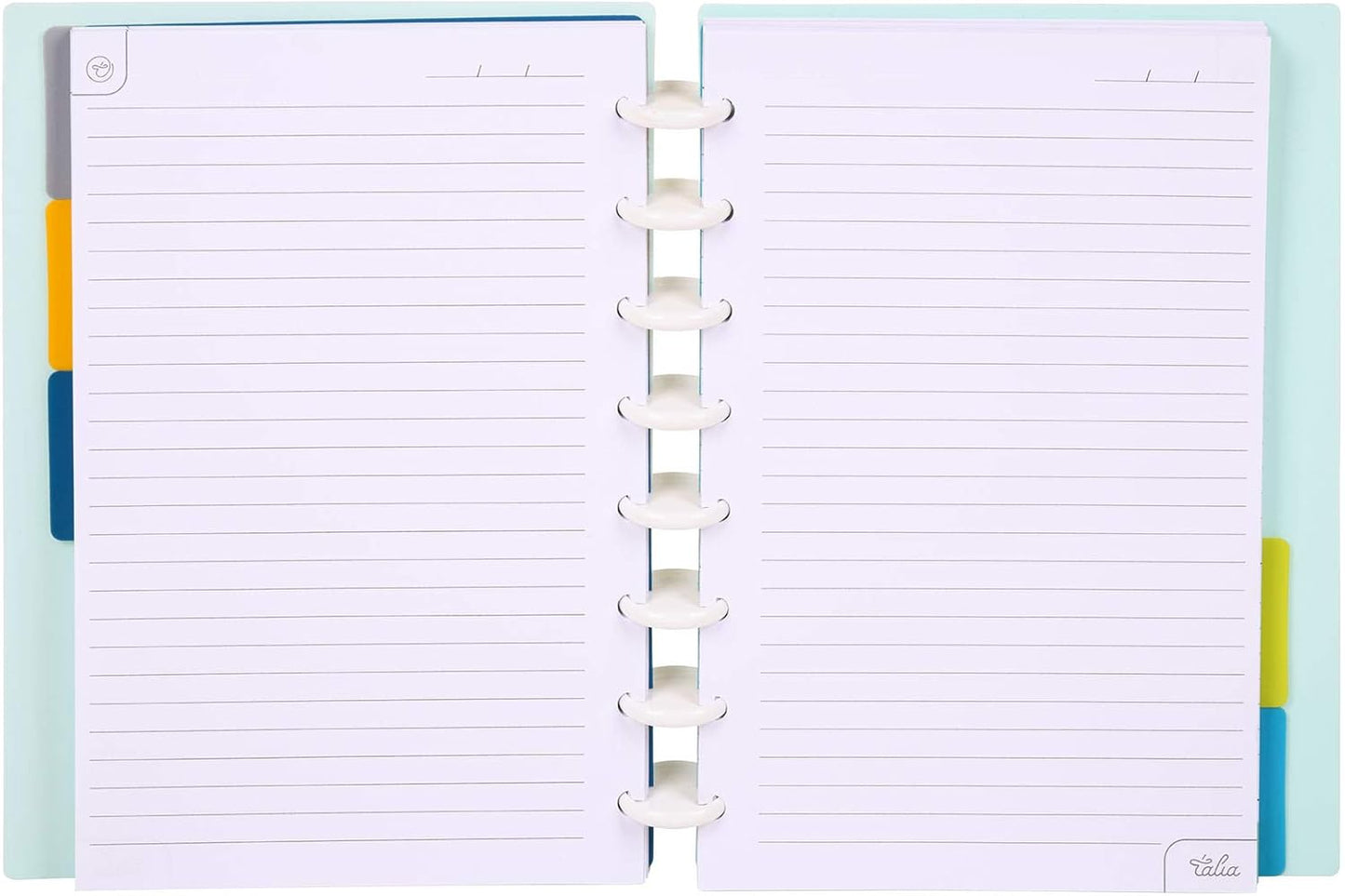 Talia Discbound Notebooks, Planner, Customizable, (Summer Blue, Junior (5.5in x 8.5in))