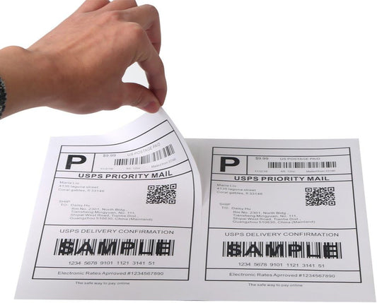 [500 Sheets; 1000 Labels] Half Sheet Self Adhesive Shipping Labels for Laser & Inkjet Printers, 8.5" X 5.5"