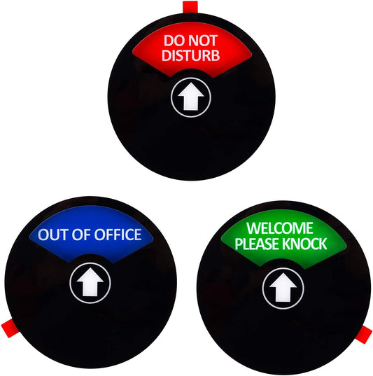 Kichwit Office Door Sign, Do Not Disturb, Out of Office, Welcome Please Knock, Privacy Sign, 5 Inch, Black
