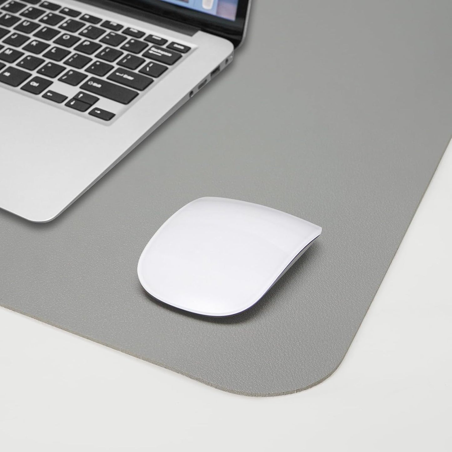 Desk Mat,35.4" x 17" Leather Desk mat,Double-Sided Desk Pad,Desk matt for Desktop,Large Mouse Pad,Office Desk mat,Waterproof Desk Blotter pad for Office&Home(Light Grey+Cork)