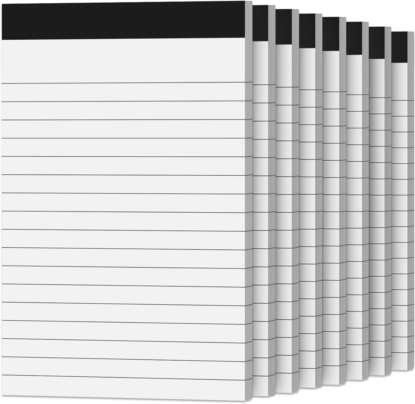 8 Pack Note Pads 4x6 Inch Paper of White Small Notepads for Work Study Lined Memo Pads Mini Pocket Notepad 4'' x 6'' Narrow Ruled Small Notebook Pads of Paper Refills for Office School Home Supplies