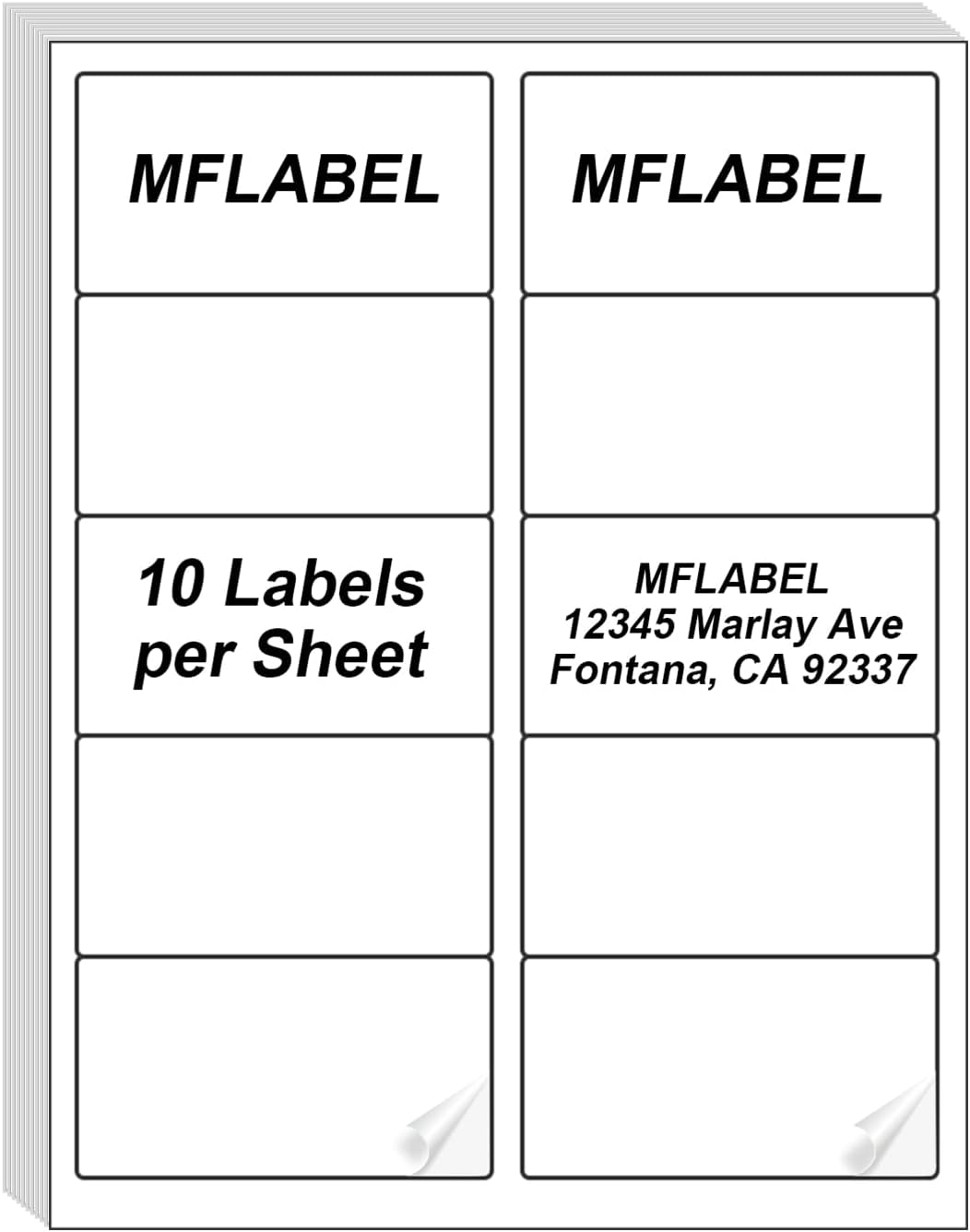 MFLABEL 2"x4" Shipping Labels - 1000 Premium Matte White Address Labels for FBA, Laser & Inkjet Printers (100 Sheets, 10/Sht) + Free Fragile Stickers!