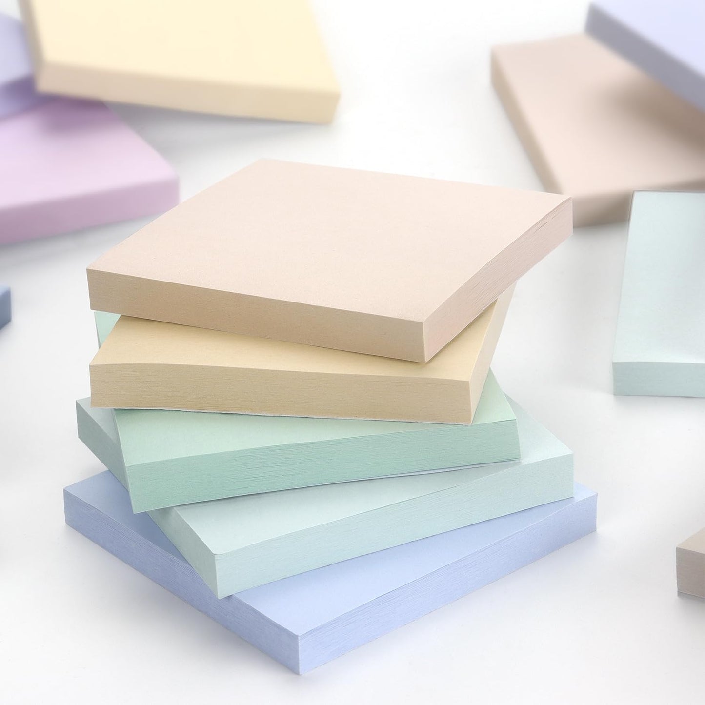 Sticky Notes 3x3 inch, 8 Pads, Pastel Colors Self-Stick Pads, Self-Adhesive Sticky Notes, 8 Pads/Pack, 80 Sheets/Pad, Total 640 Sheets