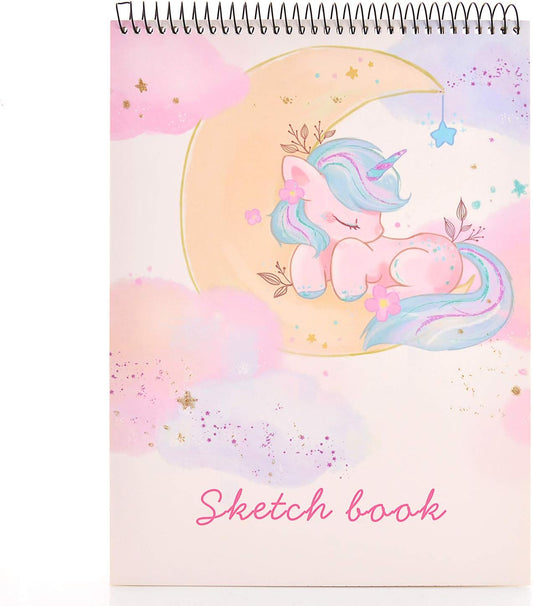 MEMX Sketch Book for Kids, 8”X11.5” 100 Pages(110gsm), Spiral Bound Artist Sketch Pad, Durable Acid Free Sketchbook for Painting, Sketching or Doodling, Best Gifts for Drawing Boys and Girls, White