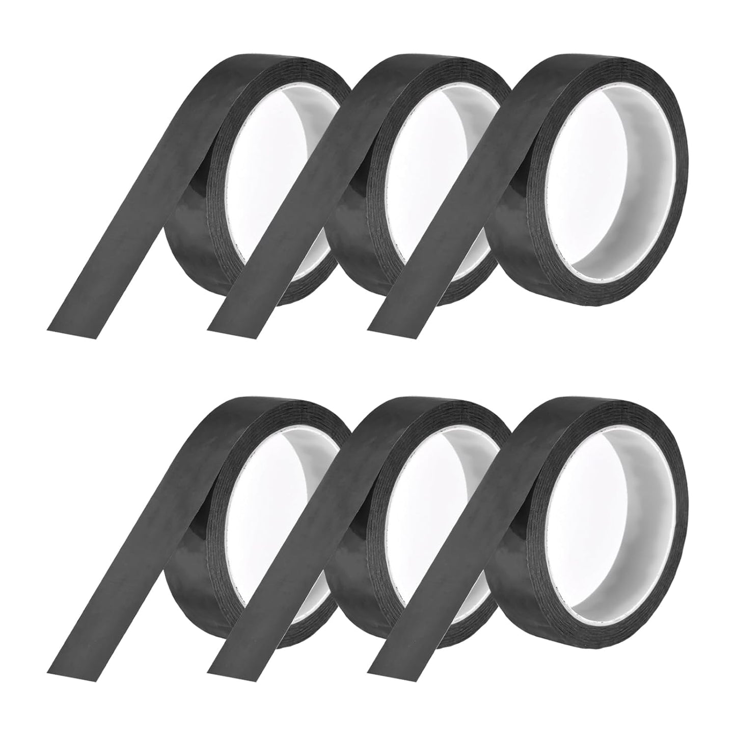 MECCANIXITY 6 Rolls Whiteboard Tape Graphic Chart Tape 25mm 54.7 Yard Art Tape Thin Self-Adhesive Pinstripe Tape Masking Tape for Gift Wrapping Craft Supplies, Black