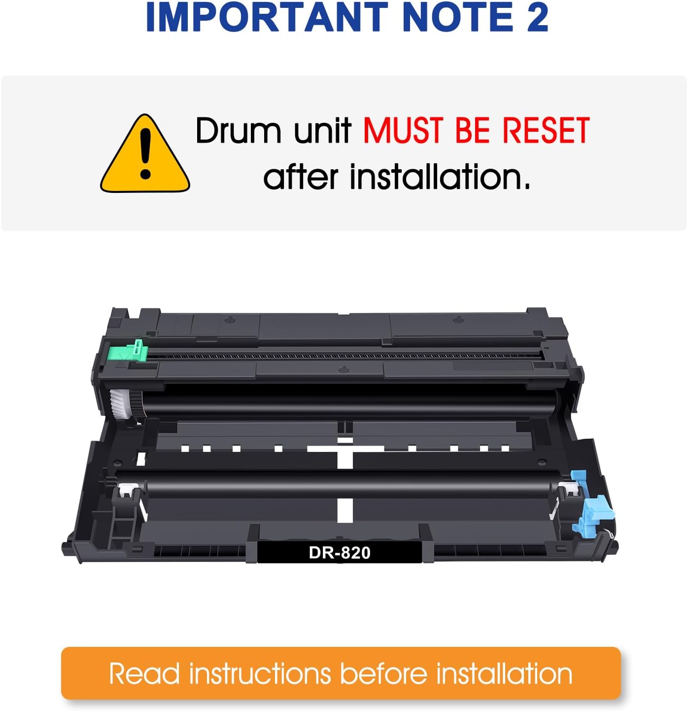 DR820 Drum Unit DR-820 DR 820 HL-L6200DW Compatible Replacement for Brother DR820 for HL-L6200DW HLL6200DW L6200DW MFC-L5850DW MFC-L5900DW MFC-L5700DW HL-L5200DW L5200DWT Printer Drum Unit 2PK