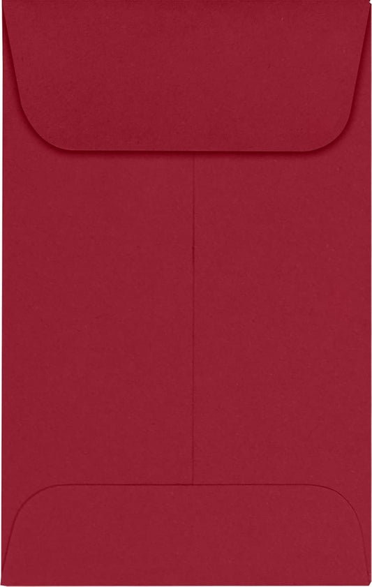 LUXPaper #1 Coin Envelopes | 2 1/4" x 3 1/2" | Garnet Red | 80lb. Text | 50 Qty