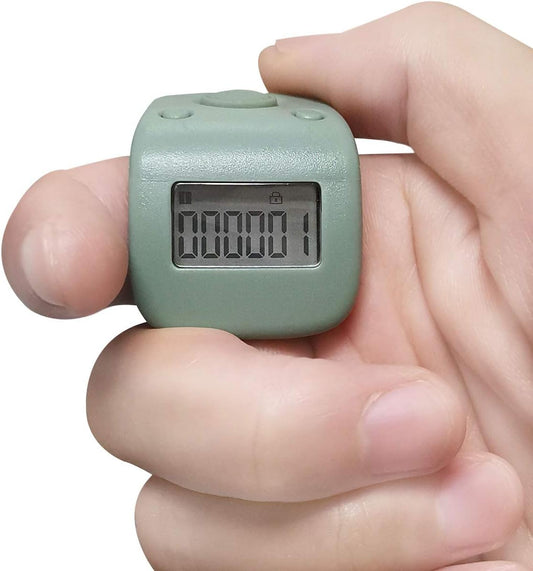 Rechargeable Silent Finger Counter 6 Channels Digital Tasbih Tally Clicker with LED for Prayer Knitting Sports Gift
