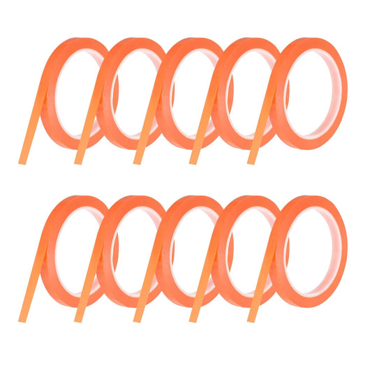 MECCANIXITY 10 Rolls Whiteboard Tape Graphic Chart Tape 10mm 54.7 Yard Art Tape Thin Self-Adhesive Pinstripe Tape Masking Tape for Gift Wrapping Craft Supplies, Orange