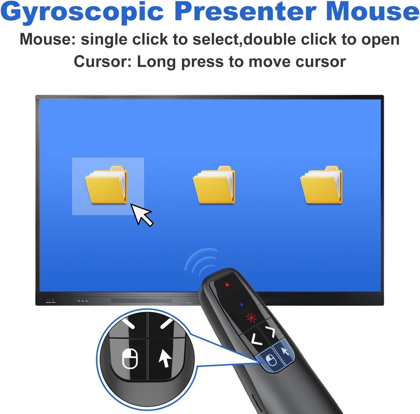 Presentation Clicker PowerPoint Wireless Presenter Remote: Type C Rechargeable Auto Air Mouse Clickers with Red Laser Pointer for Computer Project Mac Slideshow PPT Google Slide Advancer