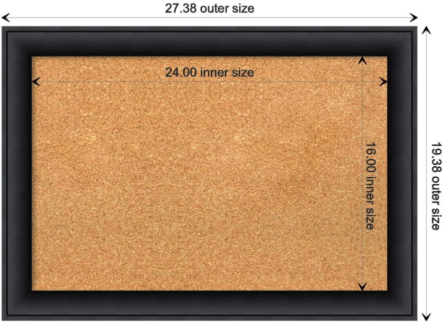 Amanti Art Natural Cork Board for Wall, 19x27 Vision Board with Black Wood Frame, Medium Corkboard Office Decor for Home Organization, Modern Contemporary Corkboard Pinboard to display items for home
