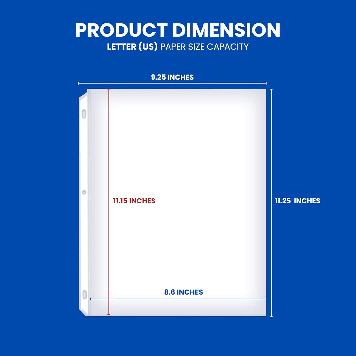 Performore 50 Sheet Protectors, Heavy Duty 8.5 X 11 Inch Clear Page for 3 Ring Binder, Plastic Sheet Sleeves, Durable Top Loading Paper Protector with Reinforced Holes, Archival Safe