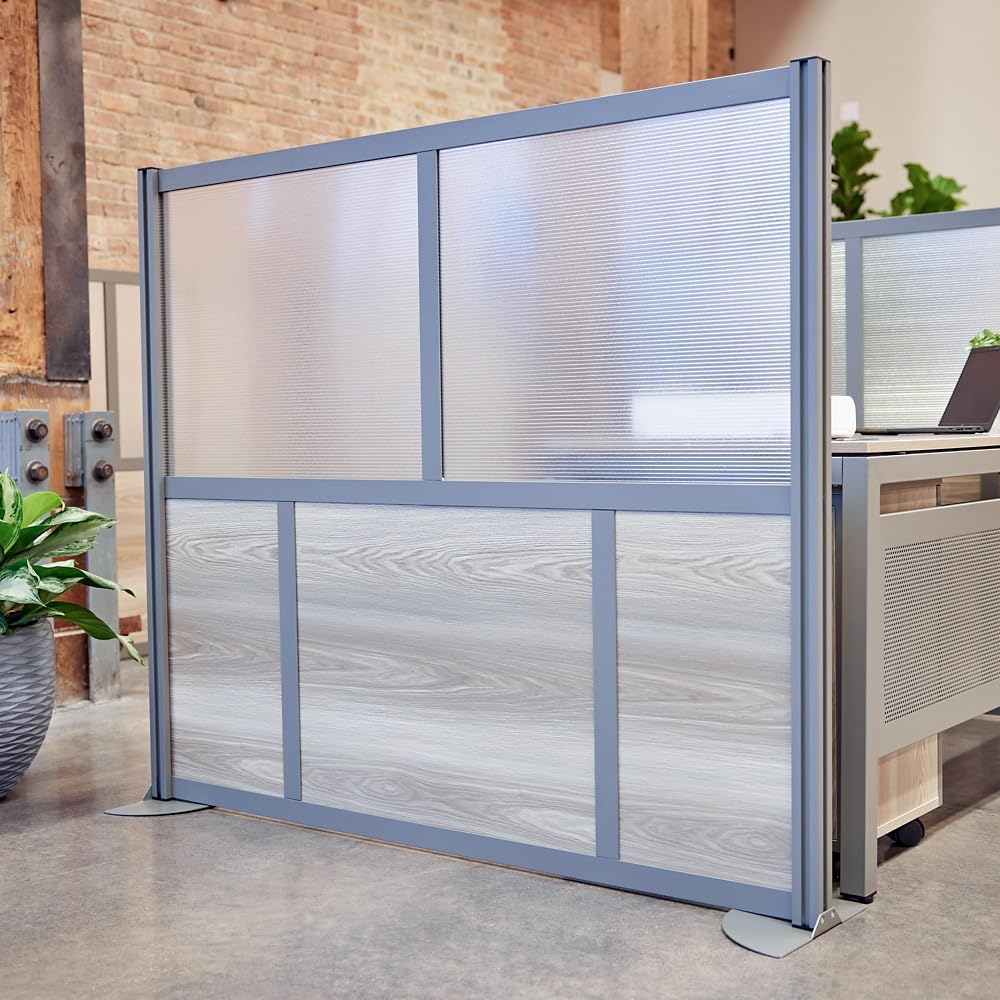 NBF Office Partition, Cubicle Wall Divider, Modern Room Separator, Free Standing Privacy Panel, 52" H x 60" W, Indoor, Espresso