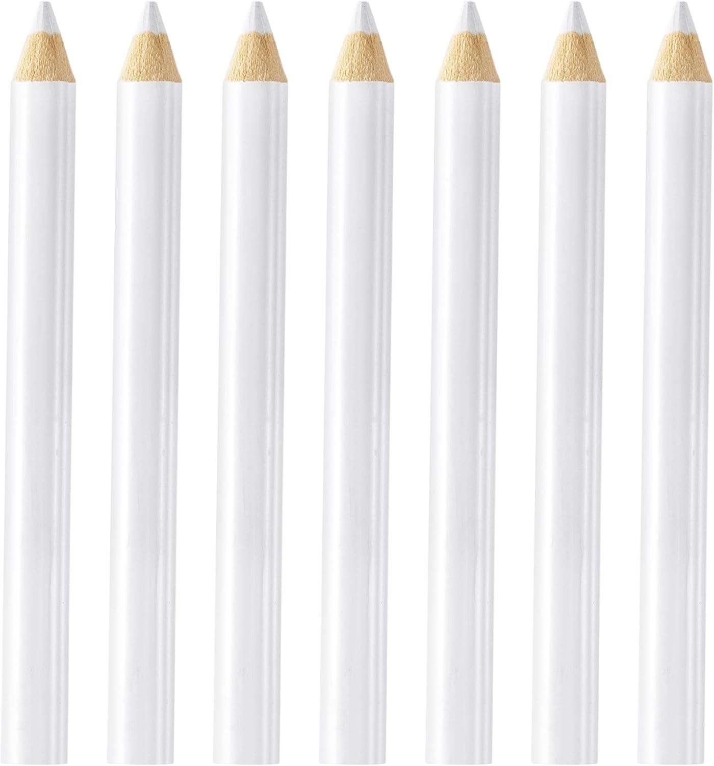 7PCS Fabric Pencils for Sewing, White Water Soluble Sewing Fabrics Maker, Tailors Chalk for Cloth Wipe Quilting, Fabric Pencil for Dressmakers DIY Crafts (8.75 cm)