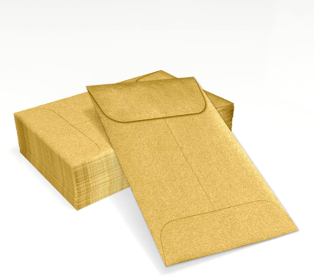 LUXPaper #1 Coin Envelopes | 2 1/4" x 3 1/2" | Gold Metallic | 80lb. Text | 250 Qty