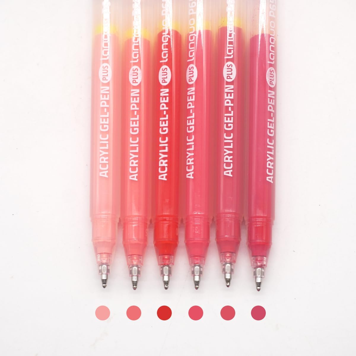 Acrylic Gel Pens for Coloring Books, Quick Dry 6 Pcs 1.0mm Fine Point Gel Marker Pen for Drawing, Journaling Art, School Supplies, Lip Gloss Red