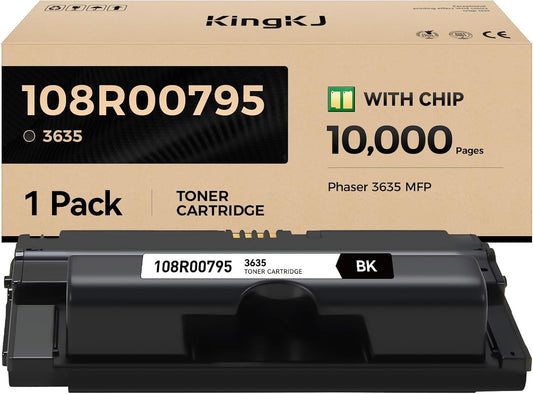 Phaser 3635 Toner Cartridge Replacement for Xerox 108R00795 Black Toner Remanufactured Cartridge Work for Phaser 3635 MFP Series Printer (10,000 Pages, 1-Black)