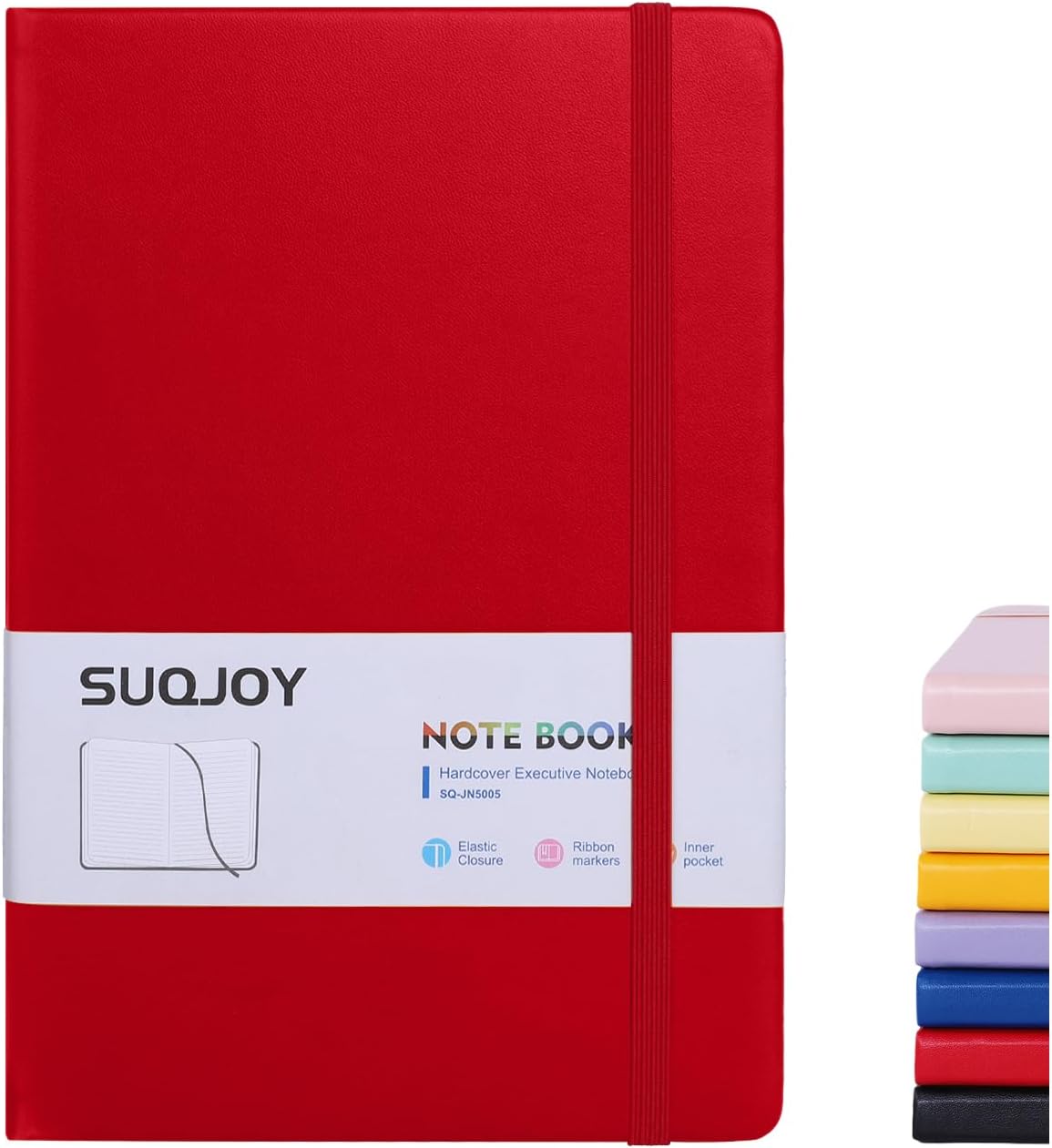 Lined Journal Notebook for Women Men,5.5"x8.3",100 GSM Thick Paper, A5 Hardcover Leather Journaling Notebooks for Writing,Travel,Work & School,College Ruled Notebooks for Note Taking Diary(Red)