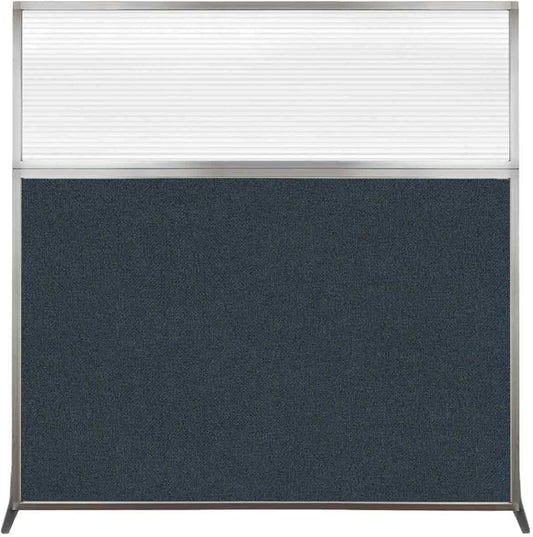 Versare Hush Screen Portable Room Divider | Workstation Wall Divider | Freestanding Privacy Hush Panels | Clear Fluted Windows | Fabric Office Divider Screen | Great for Room Separation