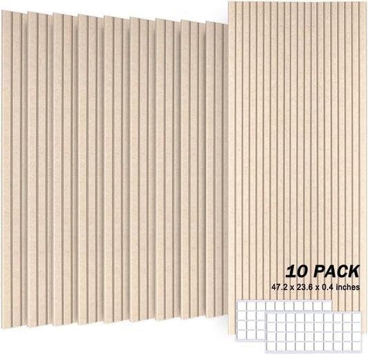 10 Pack Large Acoustic Panels, 48"X24"X0.4" Sound Proof Foam Panels for Walls, Sound Dampening Panels, Sound proof panels for walls, Soundproof Wall Panels for Home Studio&Office Decor.(Deep Camel)