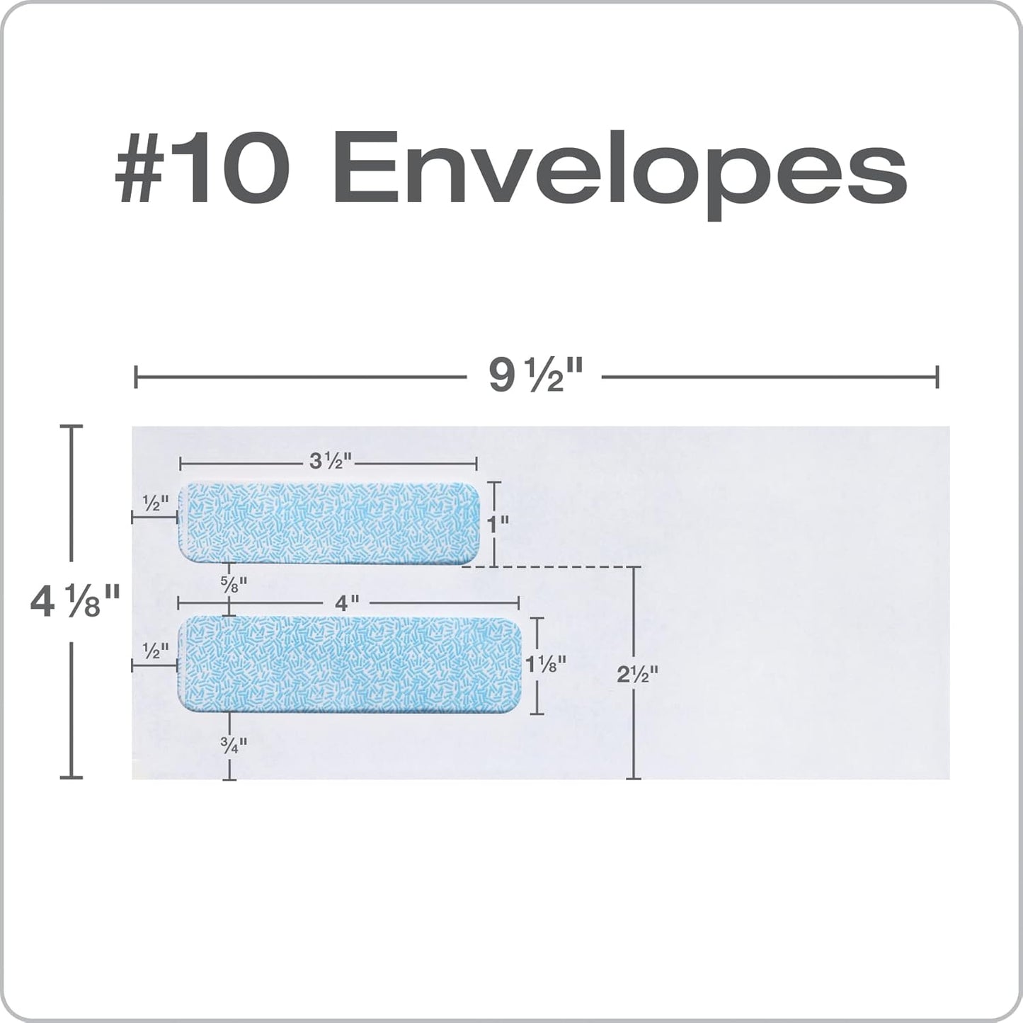 Columbian #10 Double-Window Self Seal Security Tint Envelopes, 500/Box, 24lb White Wove, 4-1/8 x 9-1/2 Inches (COLO132)