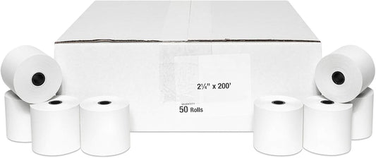 50 Rolls of 2 1/4 x 200 Thermal Paper Rolls for CBM 262, CBM 291, ER-A450T, UP-700, XE-A201, XE-A202