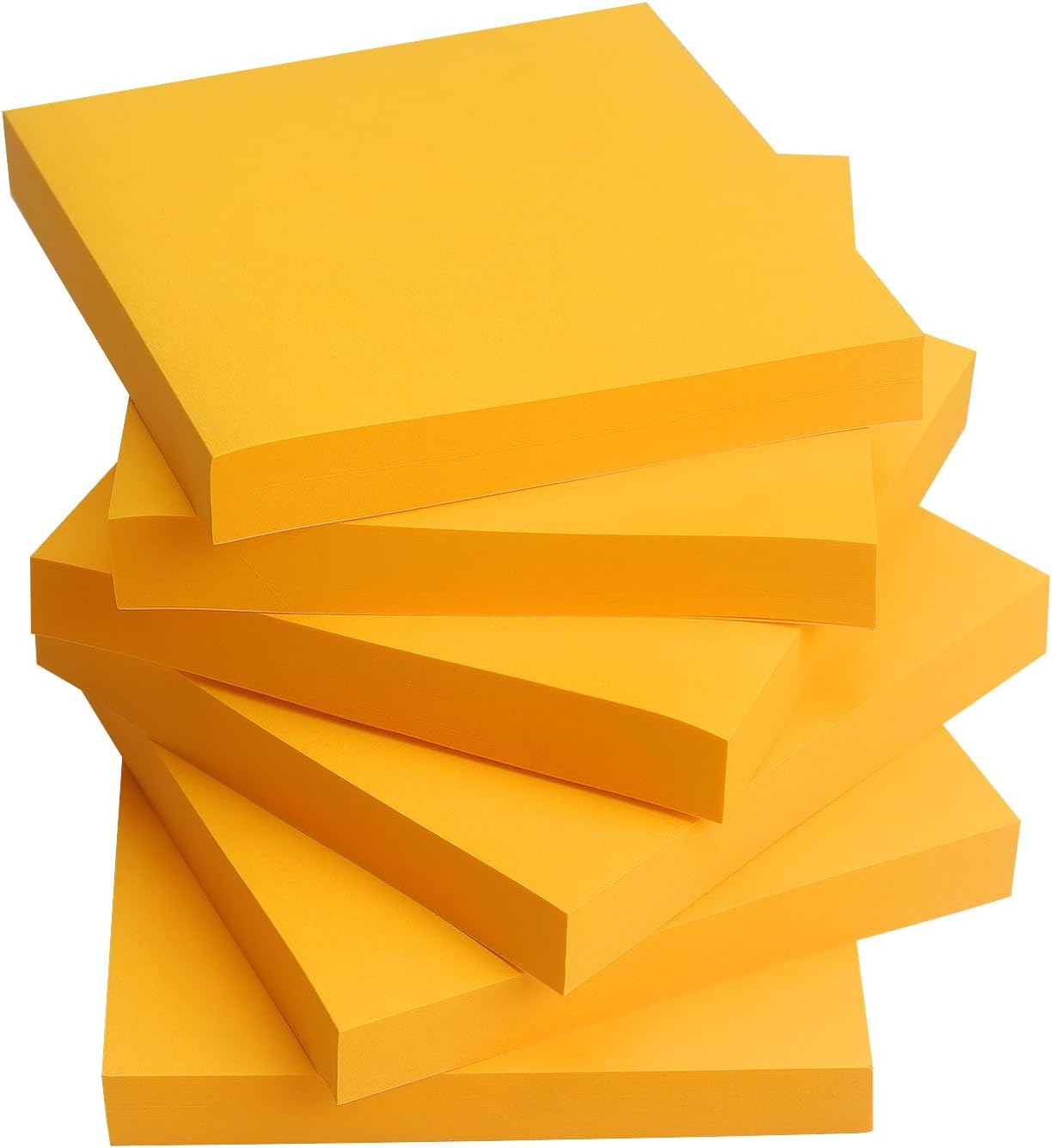 Sticky Notes 3x3 Self-Stick Notes Pads with 6 Bright Colors, Easy to Post for Office, School, Home, 6 Pads/Pack, 100 Sheets/Pad (Orange)