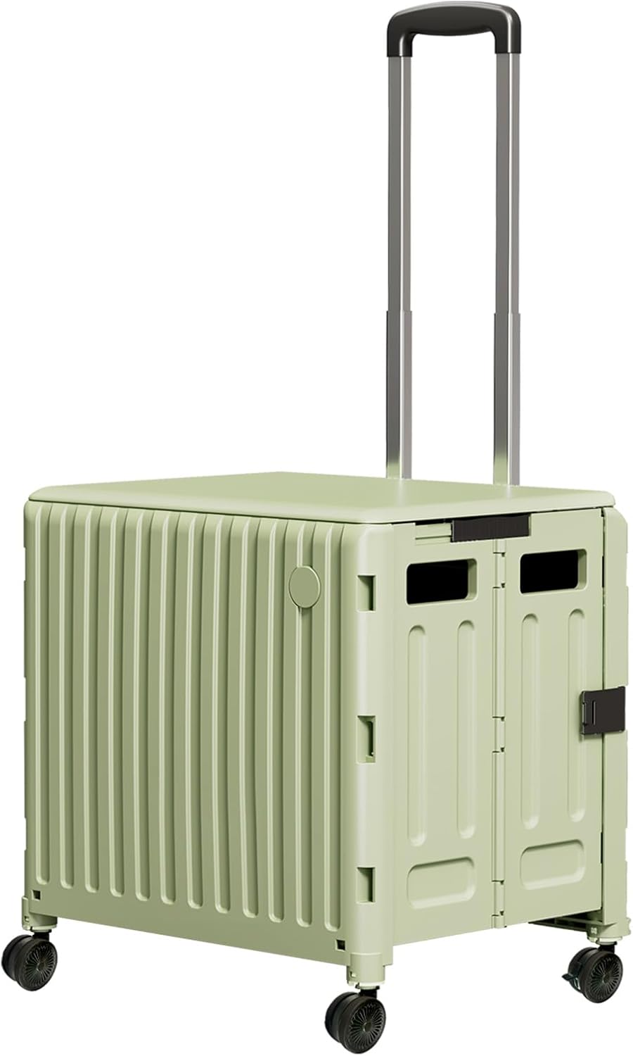 Heavy Duty Rolling Cart for Stairs：Collapsible Utility Crate with Wheels & Handle Foldable Tote Box for Toolbox Trade Show Supplies Teachers TODAYGO Mobile Storage Cart with Lid