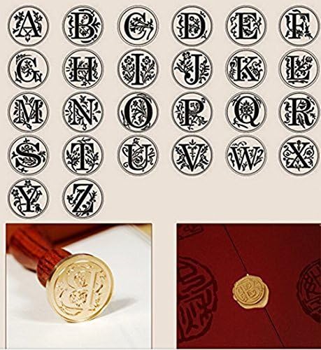 Vintage Alphabet Initial K Wax Seal Sealing Stamp Sealing Wax Sticks Spoon Wood Box Set Classical Old-fashioned Antique Alphabet Invitation Package Seal Wax Stamp Box Kit