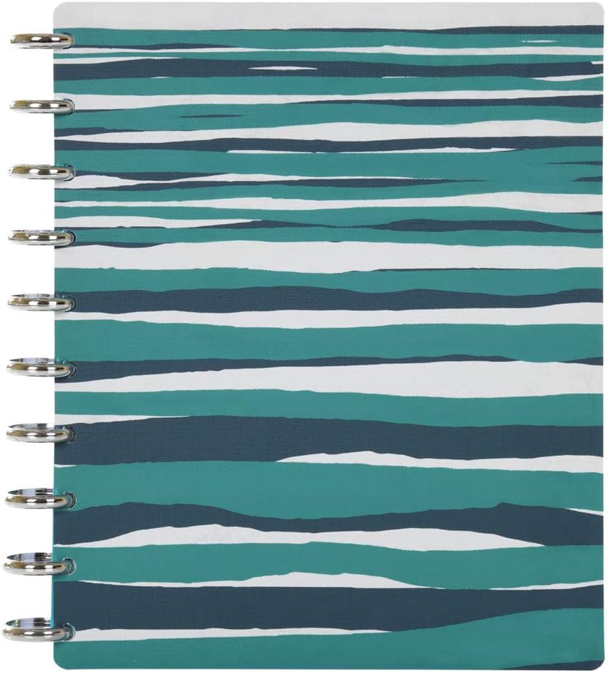 Talia Discbound Notebooks, Planner, Customizable, (yHorizon w/Silver Discs, Midsize (7.5in x 9.75in))