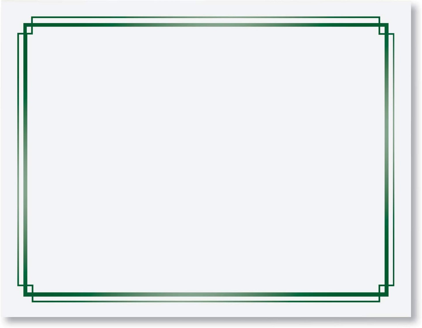 PaperDirect Foil Elegance Specialty Certificates, 50 Sheets of 38lb White Paper, 8½" x 11", Double Green Foil Border, Perfect for Awards, Students, Employees, Volunteers, Course Completion, Diplomas