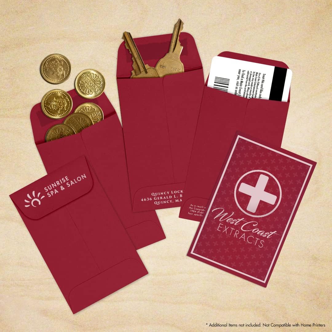 LUXPaper #1 Coin Envelopes | 2 1/4" x 3 1/2" | Garnet Red | 80lb. Text | 500 Qty