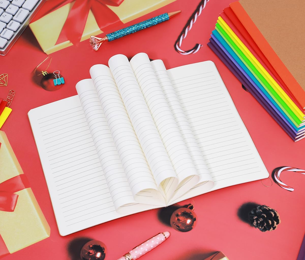 24 Pack A5 Kraft Notebooks Journal Notebook Lined Journal Bulk Writing Diary Subject Notebooks Planner with Thick Paper, 60 Pages, 30 Sheets, 8.3x5.5 inch