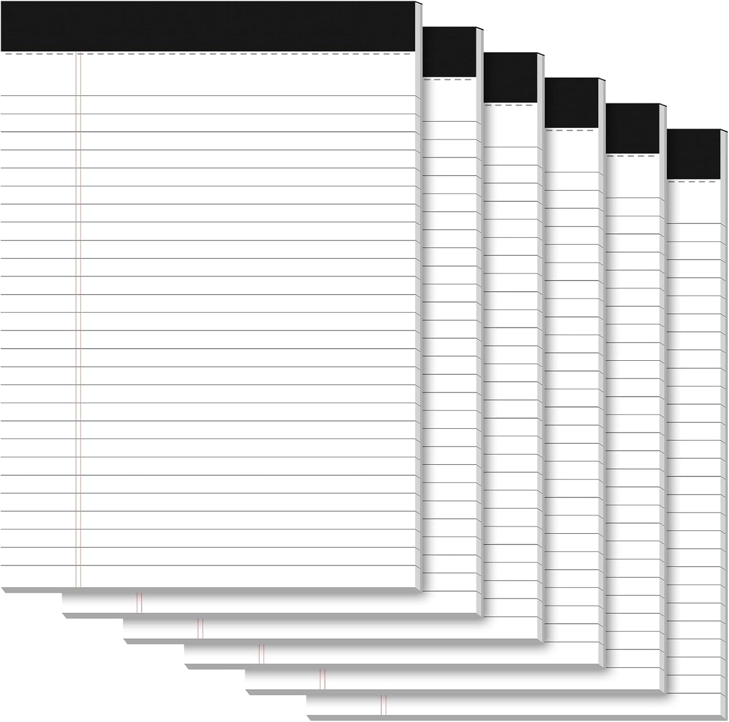 Legal Pads 8.5 x 11, Writing Paper Tablets 8-1/2 x 11, 6 Pack White Note Pads 8.5 x 11 for Office Supplies, Letter Pads 8.5 x 11 Wide Ruled, Perforated Notepads 8.5 x 11, 30 Sheets Each Notebook Paper