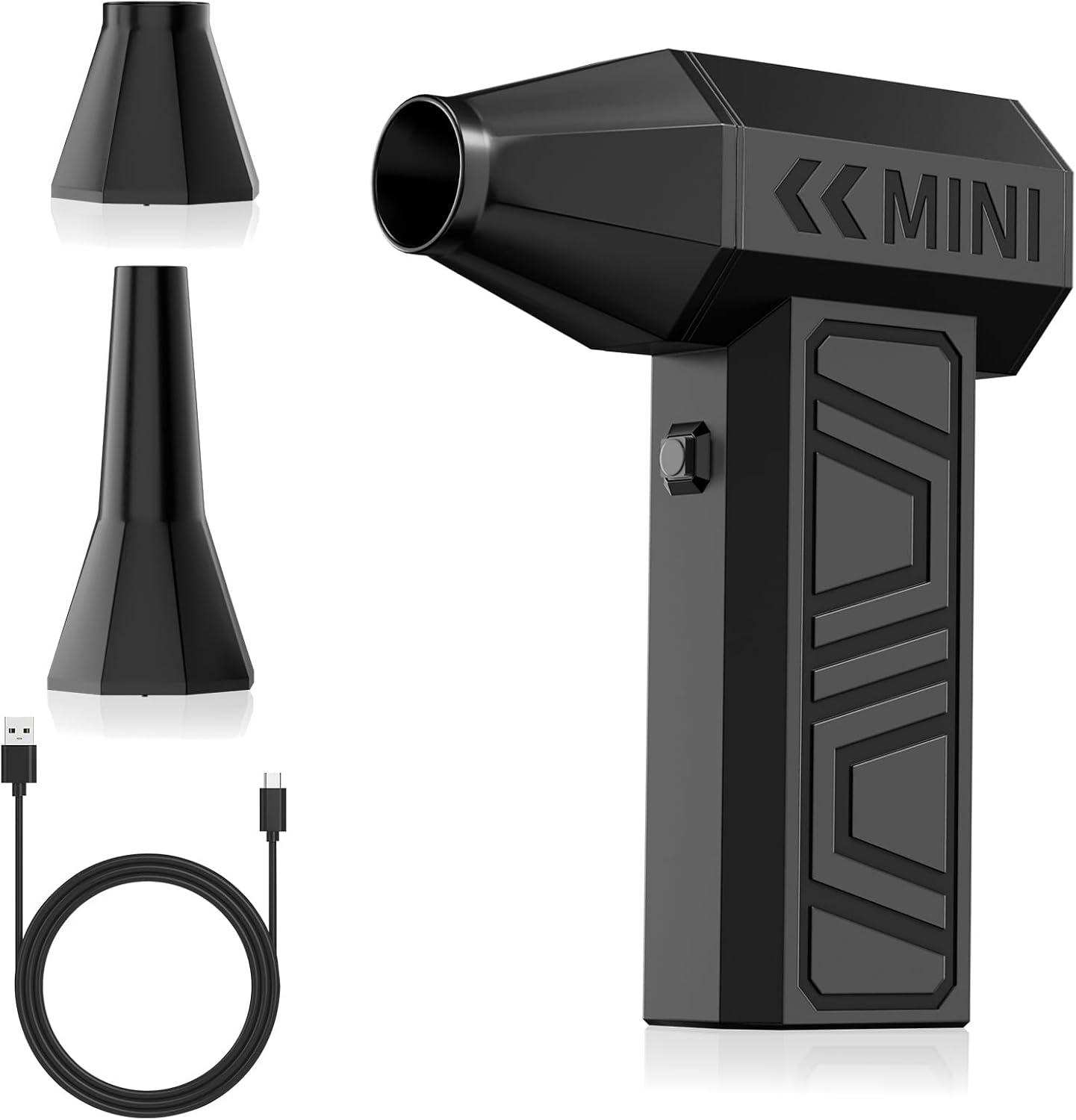 Electric Air Duster, 110000RPM Super Power Turbo Fan Cordless Air Duster, 3-Gear Adjustable Mini Blower with Fast Charging, Dust Blower for Computer, Keyboard, House, Outdoor and Car