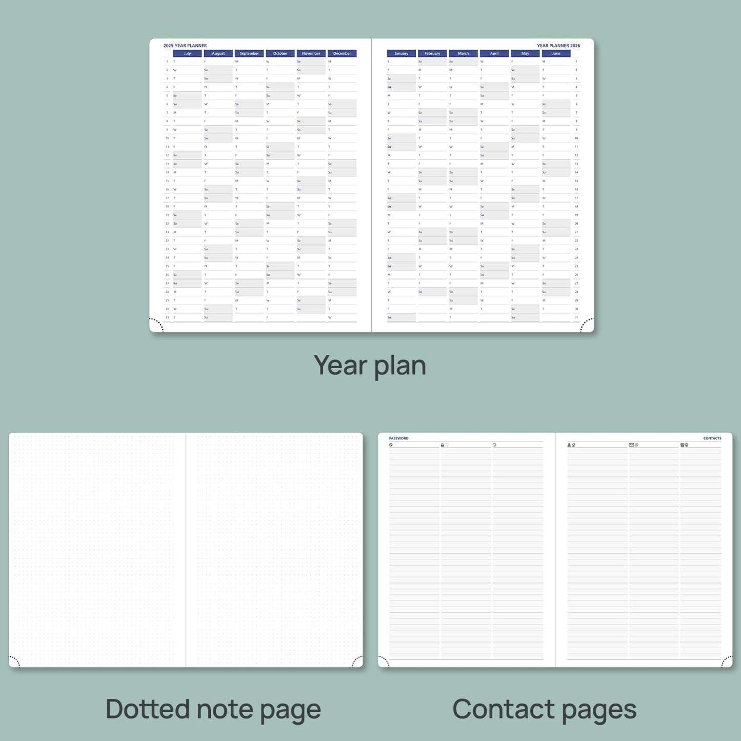 POPRUN Monthly Planner 2025-2026, 8.5'' x 11.25'', 13-Monthly Calendar (July 2025-July 2026) 15-Minute Hourly Appointment Book with Stair Tabs, Soft Cover, 100GSM Paper - Soft Pink