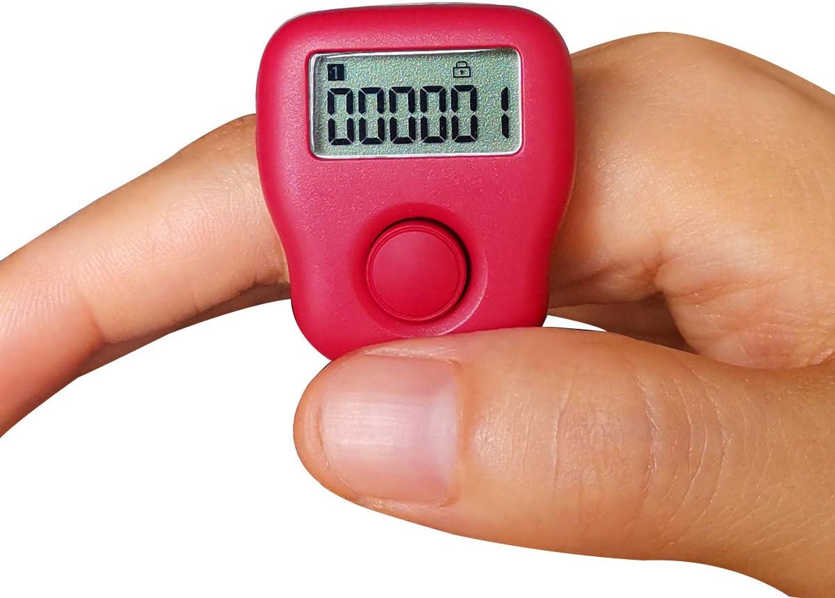 Rechargeable Silent Finger Counter 6 Channels Digital Tasbih Tally Clicker with LED for Prayer Knitting Sports Gift