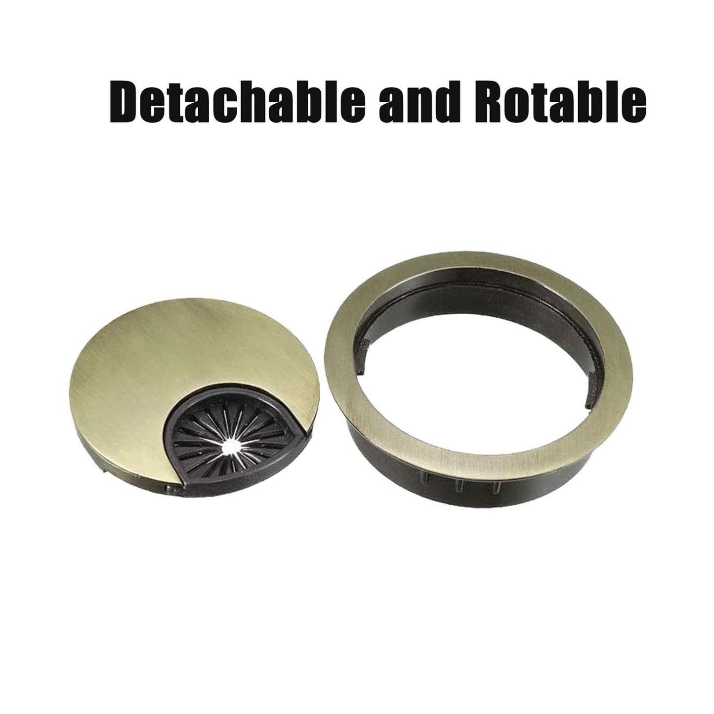 TuTuYa 2PCS Desk Grommet, Bronze Desk Grommet 3-1/6inch(80mm) Desk Cable Grommet Desk Cable Hole Covers, Ideal Solution for Office and Home Table Cable (Bronze,3-1/6inch)