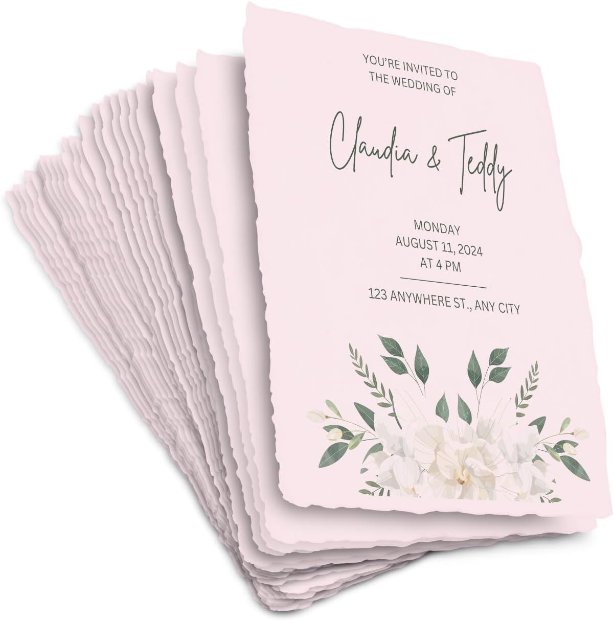 Wanderings Pink A4 Handmade Paper with Deckled Edge - 8.3" x 11.7", 150 GSM, 50 Sheets Textured Paper - Perfect for Light Watercolor, Drawing, Writing, Printing & Mixed Media