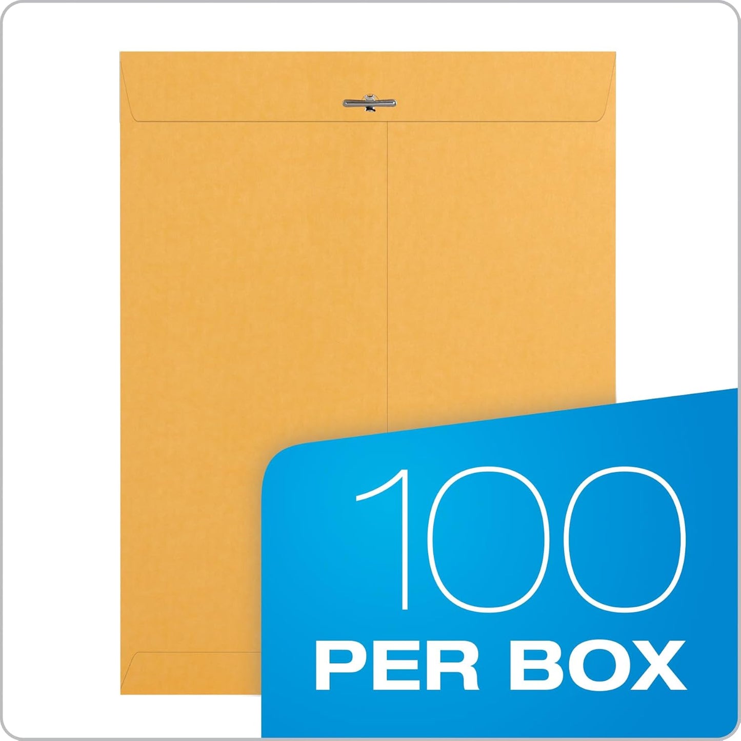Quality Park 9-1/2" x 12-1/2" Clasp Envelopes, Brown Kraft, Gummed Flap, 100/Box (QUA37793)
